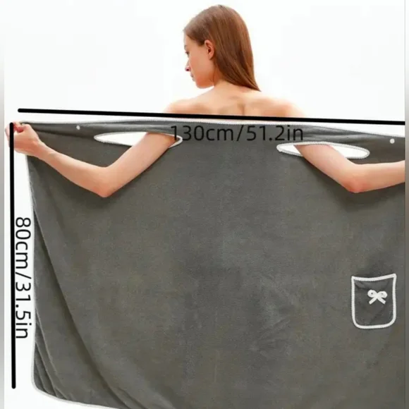 🟣 New Wrap Around Bath Towel  Best Fitting Sizes M&L Purple 🟣 - Picture 2 of 5